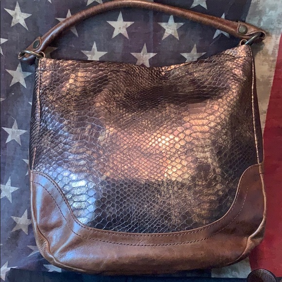 Frye Handbags - Melissa Frye Bronze Hobo & Zip Leash Pocket